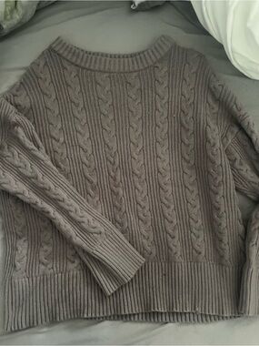 Classic Cable Knit Women's Sweater in Taupe